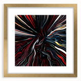 Abstract wall art featuring colorful strokes in gold and blue, elegantly framed with a mat for a sophisticated touch, perfect for modern home decor.