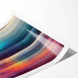 Abstract strokes wall art print showcasing vibrant colors in fluid patterns, ideal for modern decor, rolled for easy framing and display. Perfect for enhancing living spaces.