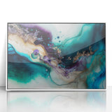 Framed abstract wall art showcasing vibrant multi-colored strokes on a white background, ideal for modern home decor. Perfect for adding a touch of artistic flair to any room.