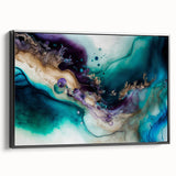 Framed canvas wall art featuring abstract black strokes on a white background, showcasing a modern design suitable for contemporary home decor. The artwork is presented in a sleek black frame, highlighting its elegant aesthetic and making it a perfect addition to any living space or office.