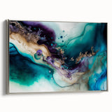 Framed canvas wall art showcasing abstract gray and silver strokes, set against a sleek silver frame, ideal for modern home decor. Perfect for adding elegance to any living space.