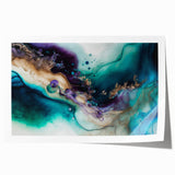 Abstract wall art print showcasing vibrant strokes in shades of blue, orange, and yellow, ideal for modern home decor. Perfect for adding a pop of color to any room.