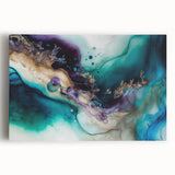 Abstract strokes wall art on stretched canvas, showcasing vibrant colors and dynamic patterns, perfect for modern home decor. Ideal for art enthusiasts seeking a bold statement piece.
