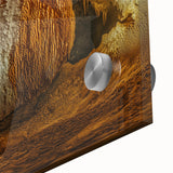 Close-up view of an intricate acrylic and glass landscape featuring vibrant colors and detailed textures, showcasing natural cave formations and artistic craftsmanship. Ideal for home decor enthusiasts seeking unique art pieces.