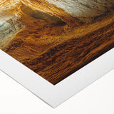 Vibrant rolled canvas featuring a stunning landscape design with intricate cave formations, showcasing rich colors and textures, ideal for home decor.