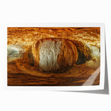 Vibrant rolled print showcasing a stunning landscape with intricate cave formations, elegantly packaged in a durable cardboard tube for safe delivery. This artwork adds a unique touch to any room décor.