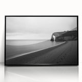 Framed acrylic artwork depicting stunning cliffs against a vibrant sunset, showcasing rich colors and intricate details, perfect for enhancing any modern decor.