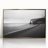 Framed acrylic artwork featuring a stunning landscape of cliffs in golden hues, ideal for enhancing modern home décor and adding elegance to any room.