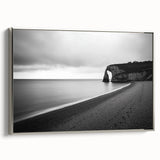 Framed canvas artwork depicting dramatic cliffs and landscapes, showcasing a silver side view. Ideal for modern decor, enhancing any living space.
