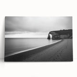 Stretched canvas art showcasing a vibrant landscape of cliffs and ocean waves, featuring rich colors and textured details, perfect for home decor.