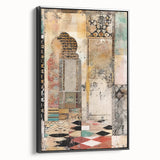 Framed abstract architecture wall art showcasing a striking black design, displayed from a side view, perfect for modern home décor and minimalistic interiors.