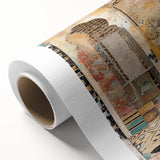 Abstract architecture wall art printed on rolled canvas, showcasing geometric shapes in vibrant colors, perfect for modern home decor, packaged securely in a sturdy tube.