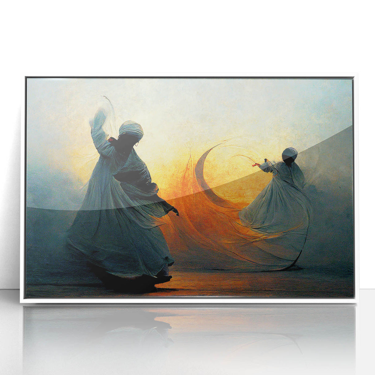 Framed abstract figurative wall art in white acrylic, showcasing a modern design with fluid shapes and subtle color variations, perfect for contemporary decor.