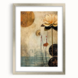 Abstract floral wall art framed in silver with a white mat, showcasing vibrant colors and intricate designs, perfect for modern home decor.