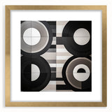 Abstract geometric frame in gold, showcasing a modern design with a mat, perfect for enhancing contemporary home decor. Ideal for art lovers seeking elegant wall accents.