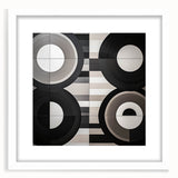 Abstract geometric frame showcasing a modern design with a white mat, ideal for contemporary decor and artwork display, perfect for enhancing interior aesthetics.