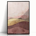 Framed abstract landscape wall art featuring a black acrylic front view, showcasing vibrant colors and modern design, ideal for contemporary home decor.