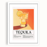 Abstract art print featuring colorful geometric shapes on a white framed canvas, suitable for dining room decor.