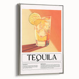 Landscape art painting on framed canvas featuring vintage poster art of colorful food and drinks.