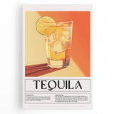 Large black and white stretched canvas featuring a vintage food and drinks poster, ideal for kitchen art.