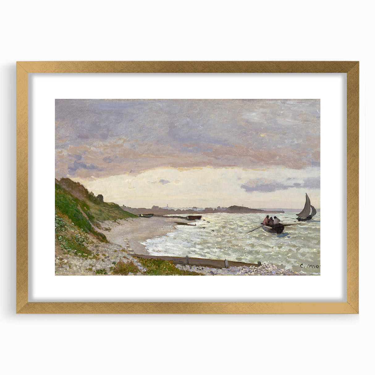 Claude Monet's The Seashore at Sainte-Adresse - Impressionist Print
