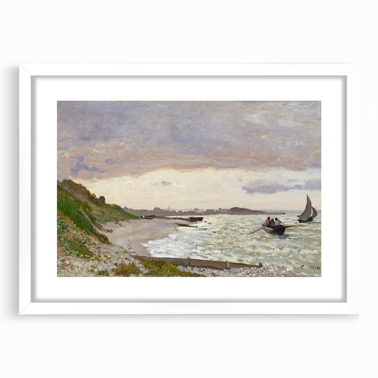Claude Monet's The Seashore at Sainte-Adresse - Impressionist Print