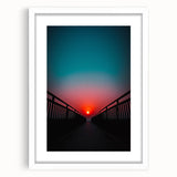 Elegant white landscape bridge frame showcasing a mat board, perfect for displaying artwork or photographs, designed to enhance home decor with a modern touch.