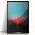 Framed acrylic landscape art featuring a black bridge design, set against a serene backdrop, ideal for modern decor and art enthusiasts. Perfect for enhancing any living space.