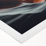 Vibrant landscape canvas artwork depicting majestic canyons in rich earthy tones, ideal for enhancing home décor, presented in a protective rolled format.