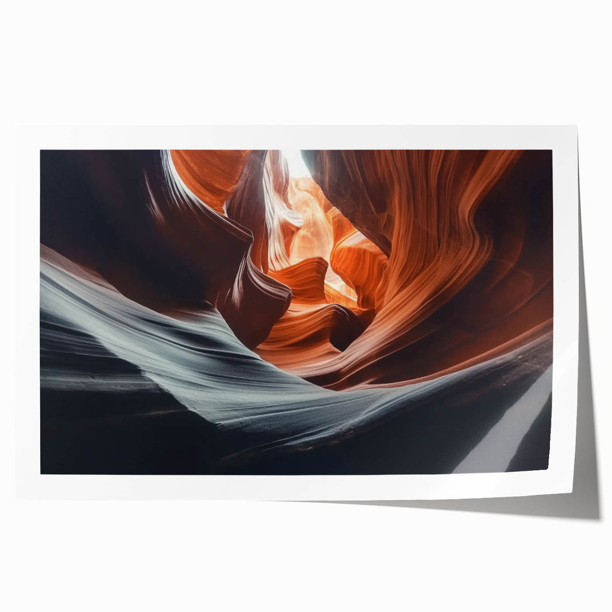 Landscape print showcasing vibrant canyons in rich earthy tones, rolled and ready for framing, perfect for enhancing home decor with natural beauty.