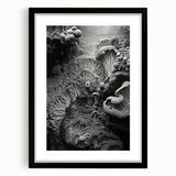 Extra large abstract art print featuring vibrant, colorful textured elements on a framed canvas, ideal for living room decor.