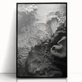 Large abstract wall art in black and white tones, framed in black acrylic, suitable for modern art wall decor.