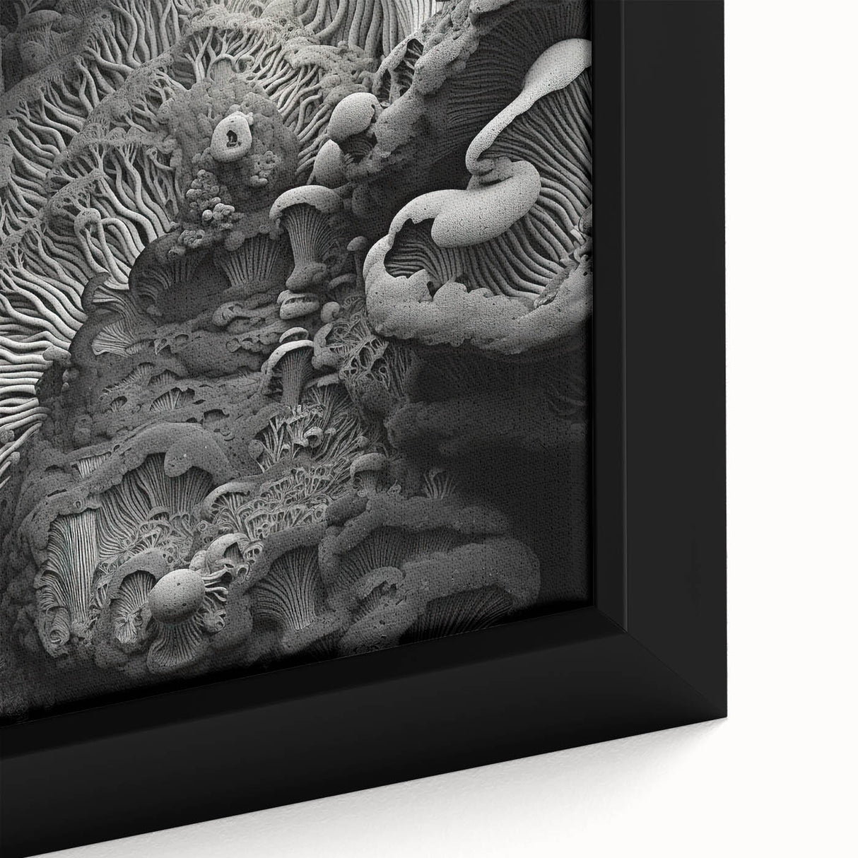 Extra large framed canvas featuring textured black wall art with colorful abstract elements, suitable for living room decor.