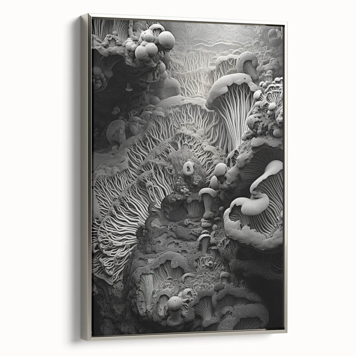 Landscape art painting on framed canvas, featuring a vintage black wall art style with colorful natural elements.