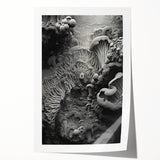 Extra large rolled print featuring close-up floral elements in natural tones, ideal for art wall dining room.