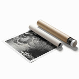 Extra large rolled print of close-up floral elements in natural hues, ideal for classy bathroom wall art.