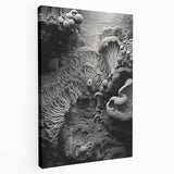 Large stretched canvas featuring close-up natural elements in neutral tones, suitable for kitchen wall art.