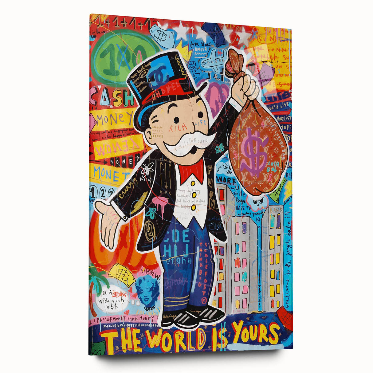 Vibrant Pop Art Wall Art – Colorful Monopoly Canvas
