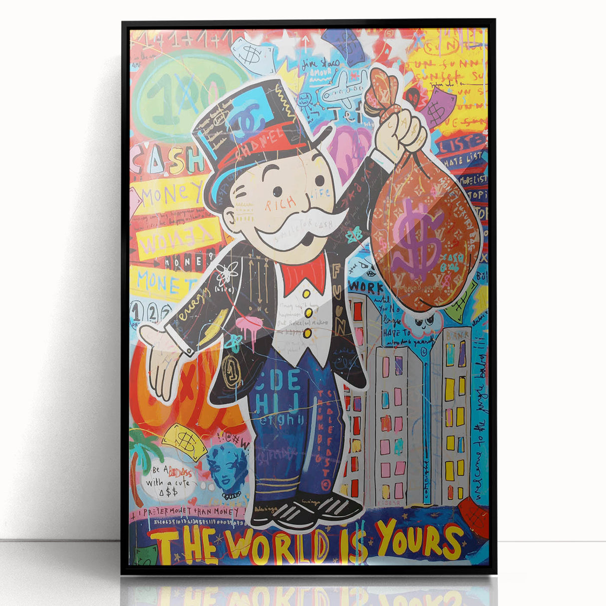 Vibrant Pop Art Wall Art – Colorful Monopoly Canvas
