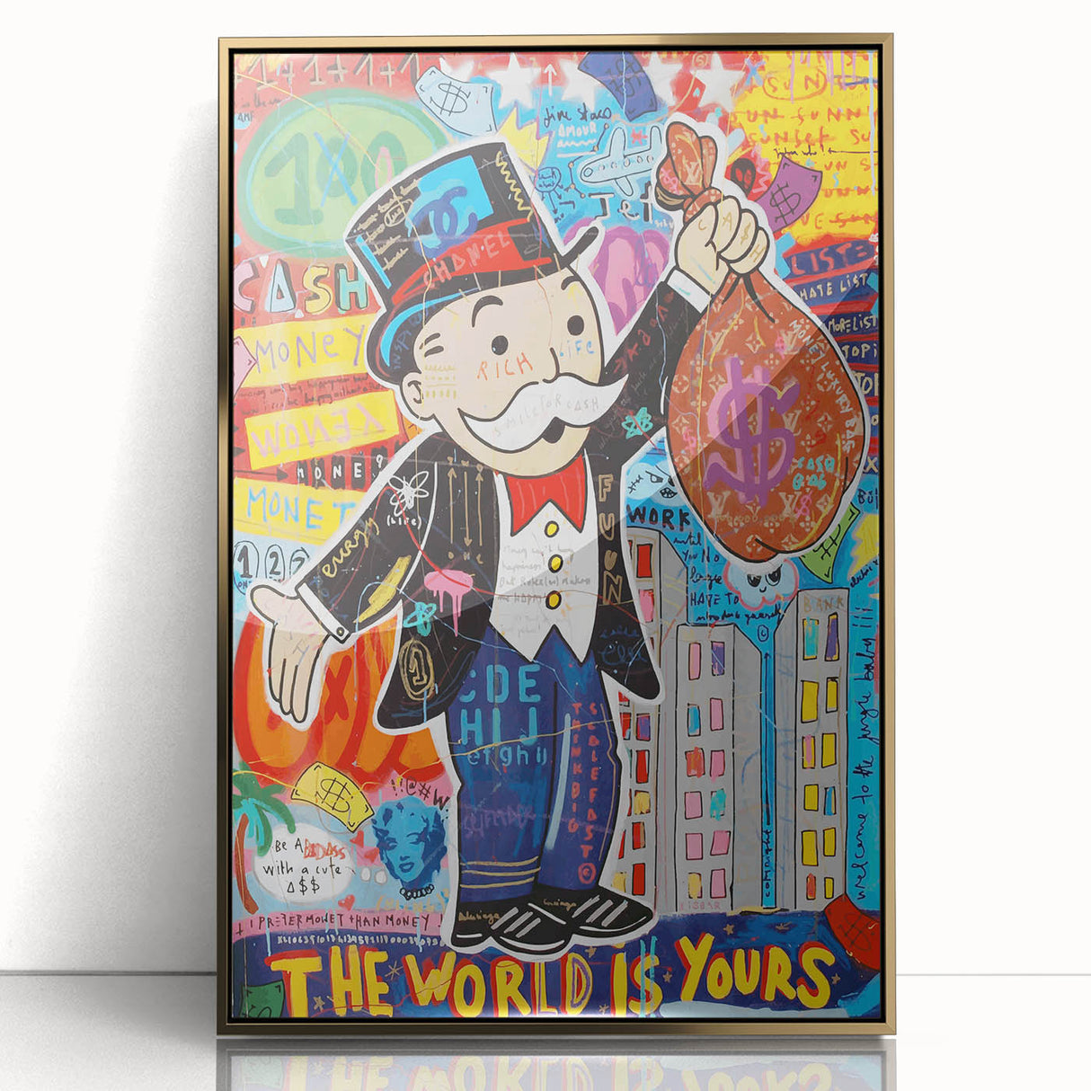 Vibrant Pop Art Wall Art – Colorful Monopoly Canvas
