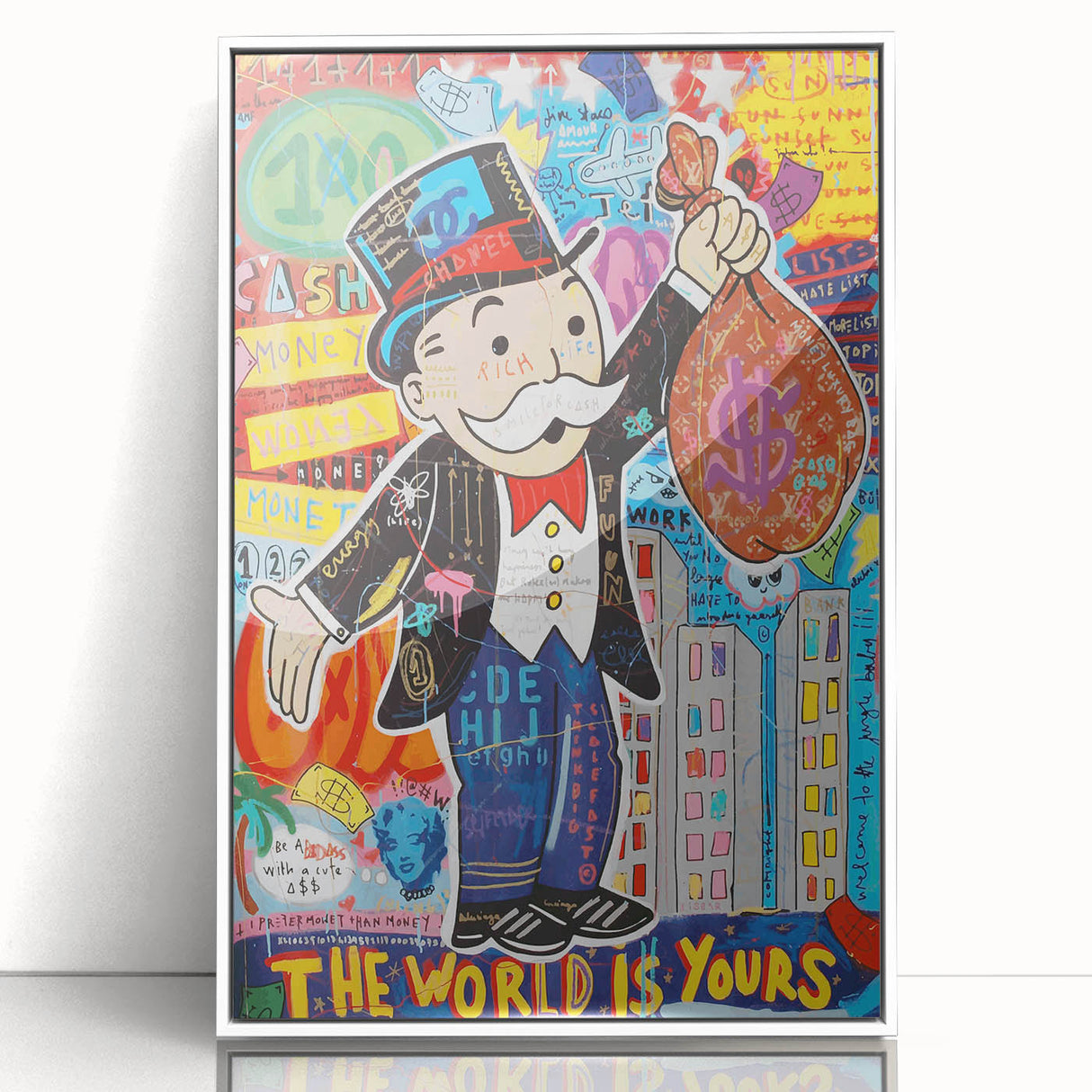 Vibrant Pop Art Wall Art – Colorful Monopoly Canvas