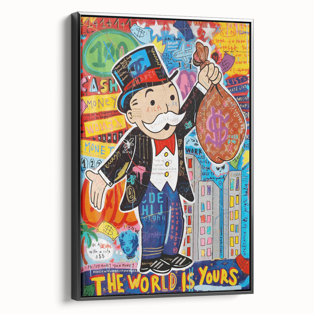 Vibrant Pop Art Wall Art – Colorful Monopoly Canvas
