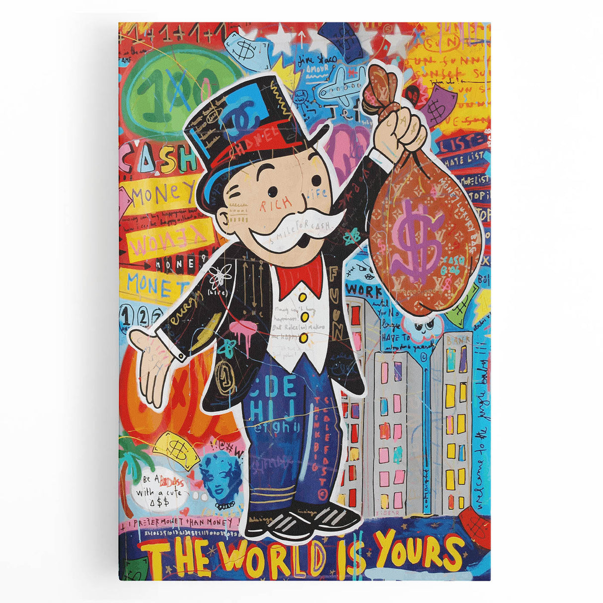 Vibrant Pop Art Wall Art – Colorful Monopoly Canvas