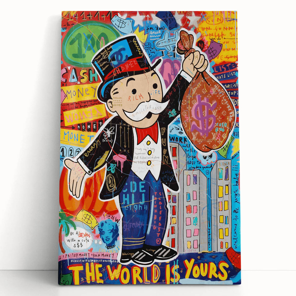 Vibrant Pop Art Wall Art – Colorful Monopoly Canvas