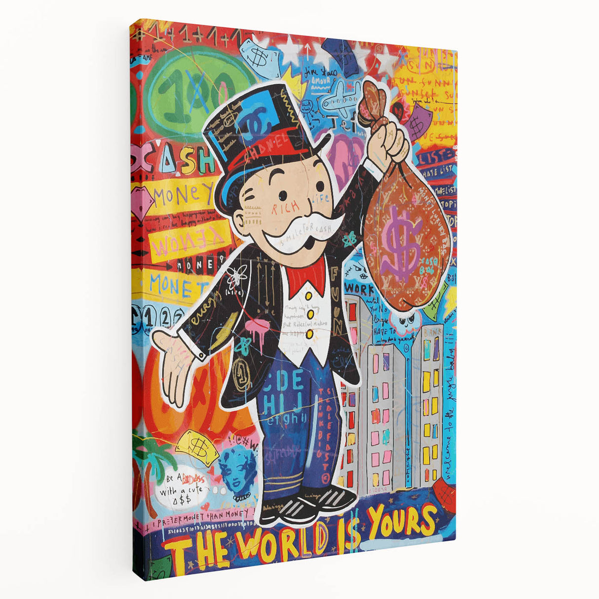 Vibrant Pop Art Wall Art – Colorful Monopoly Canvas