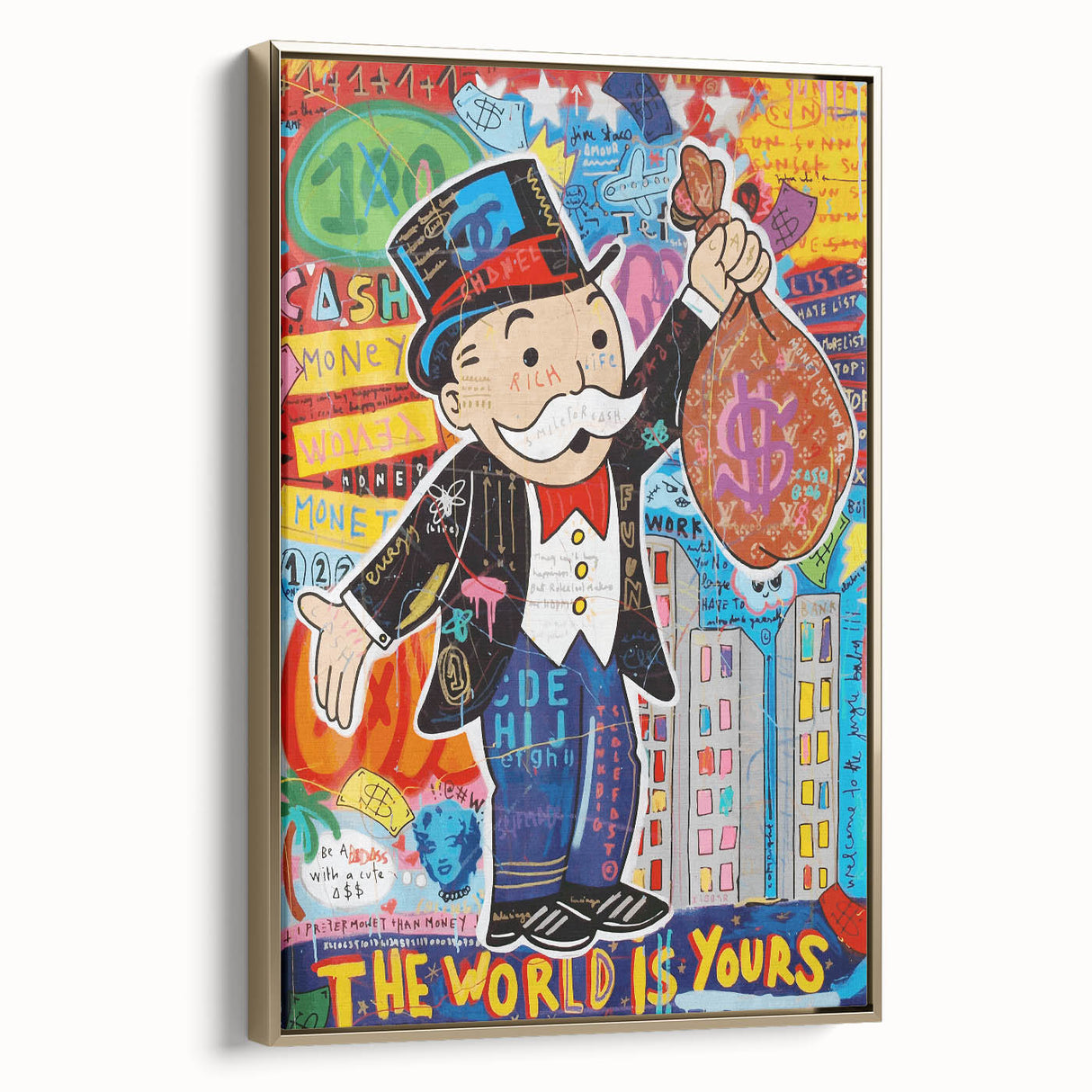 Vibrant Pop Art Wall Art – Colorful Monopoly Canvas