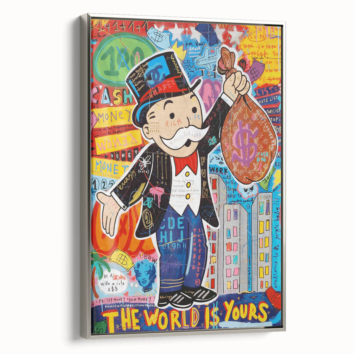 Vibrant Pop Art Wall Art – Colorful Monopoly Canvas