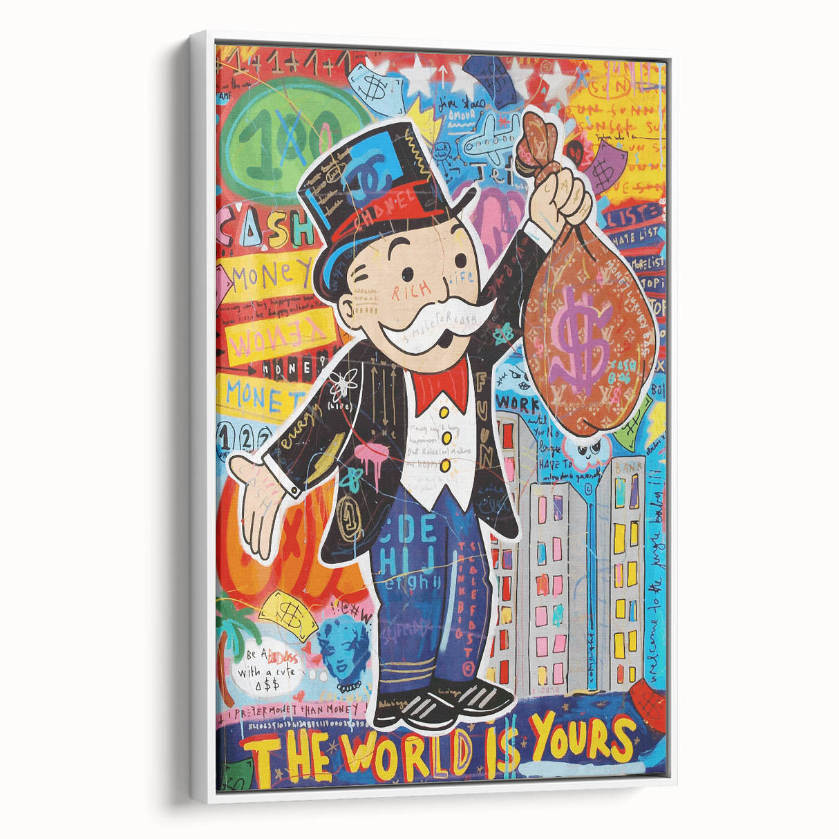 Vibrant Pop Art Wall Art – Colorful Monopoly Canvas