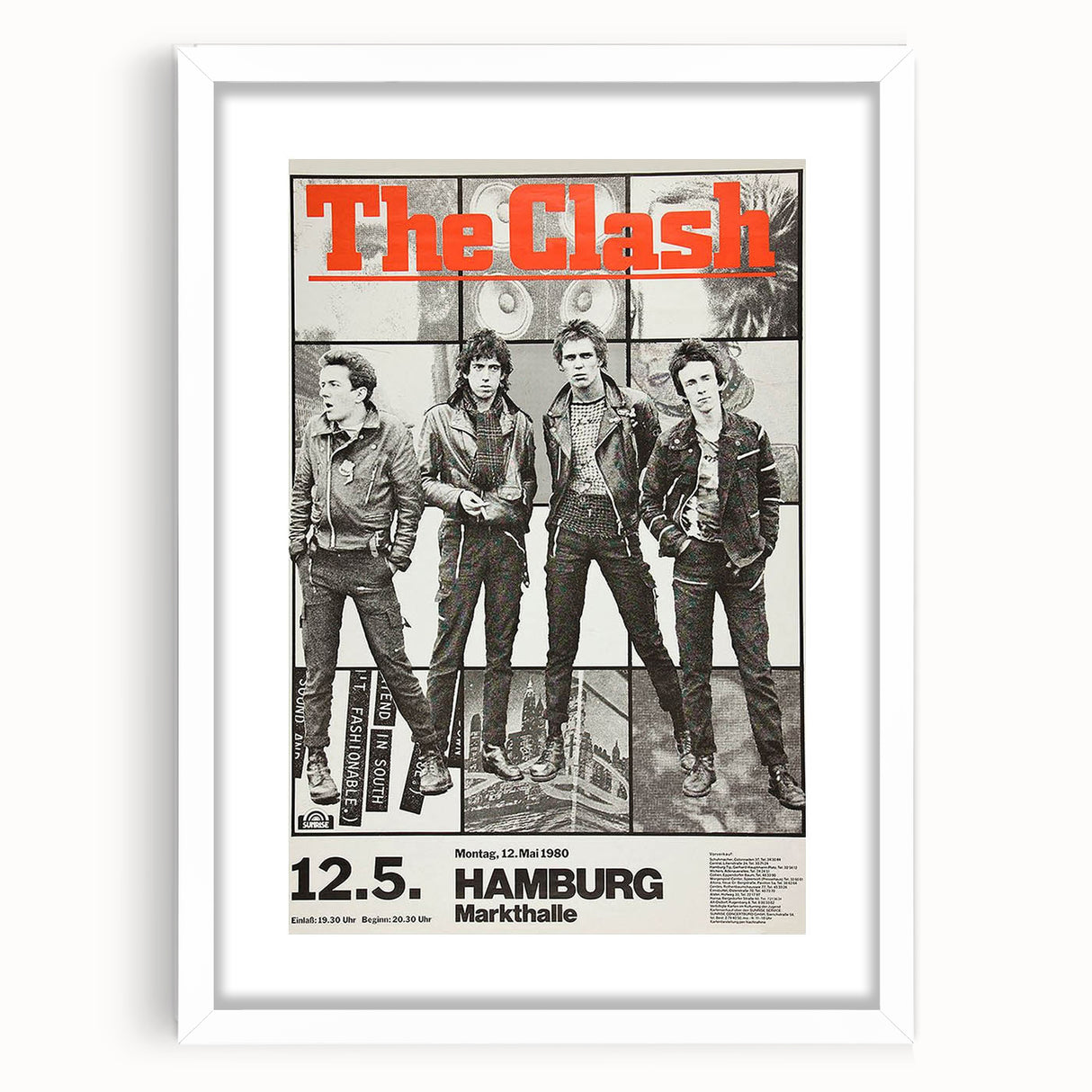 The Clash Hamburg 1980 Poster | Retro Punk Rock Wall Art
