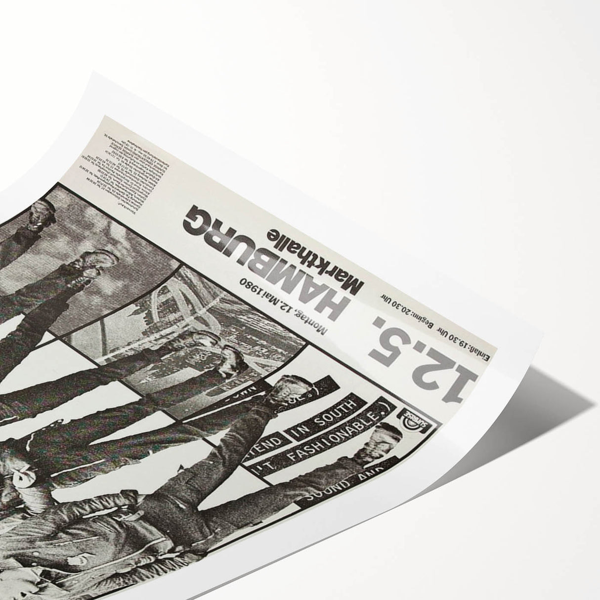 The Clash Hamburg 1980 Poster | Retro Punk Rock Wall Art